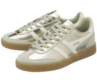 Gola Ladies Trainers Viper Metallic CLB783 Gold Off White Gum