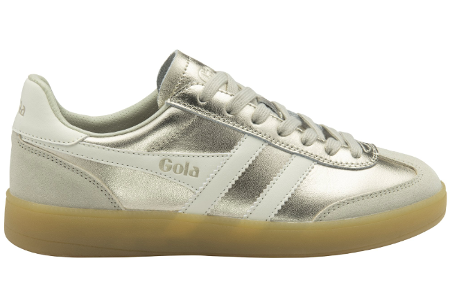 Gola Ladies Trainers Viper Metallic CLB783 Gold Off White Gum