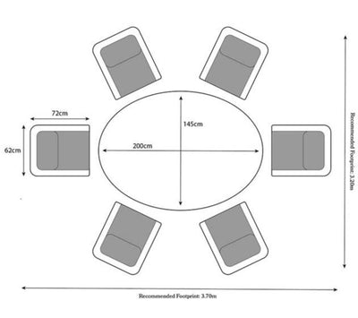 Royalcraft Wentworth 6 Seat Ellipse Oval Imperial Dining Set