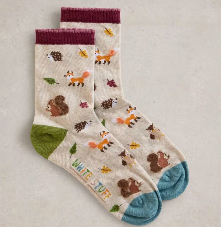 White Stuff Fluffy Woodland Ankle Socks