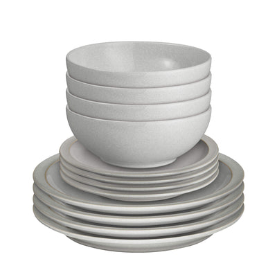 Denby Dove Grey 12 Piece Tableware Set