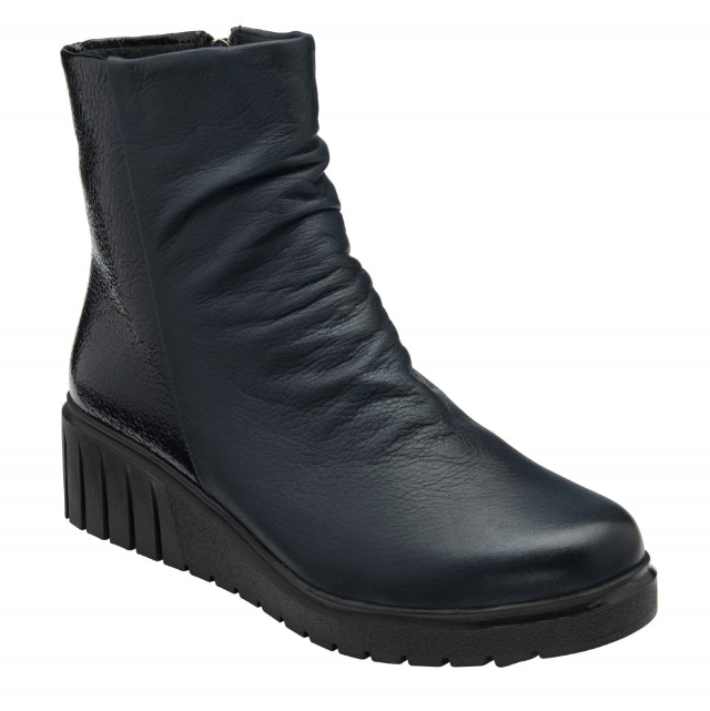 Lotus Ladies Ankle Boots Adlee ULB443 Navy Leather