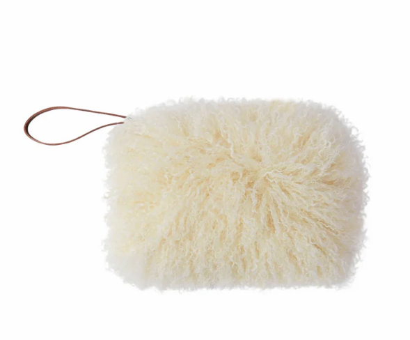 Chalk Ladies Small Pouch Bag Afghan in Cream