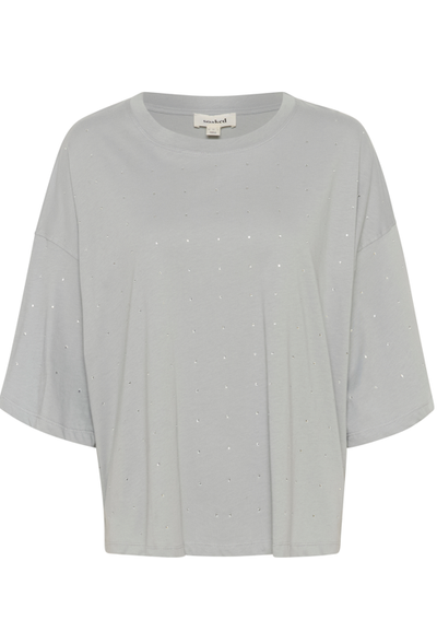 Soaked In Luxury Ladies SLafshan T-Shirt In Ultimate Gray