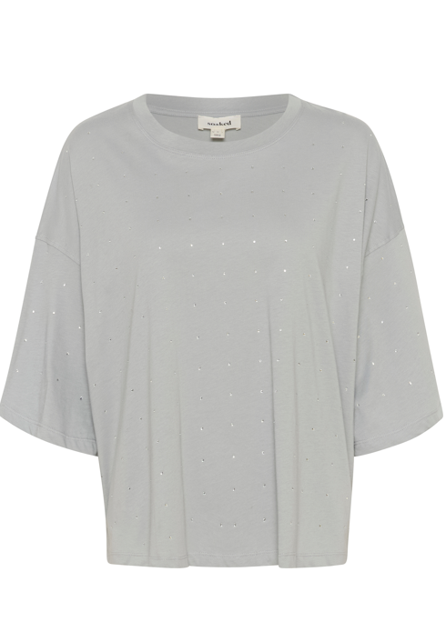 Soaked In Luxury Ladies SLafshan T-Shirt In Ultimate Gray
