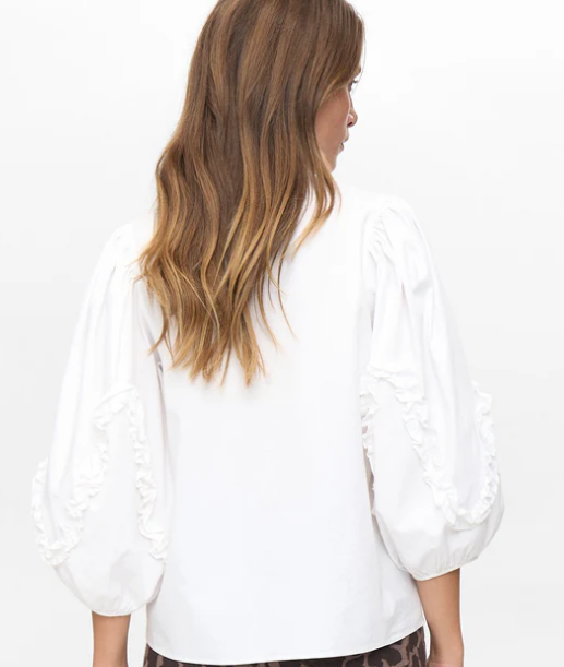 Numph Ladies Shirt NUAiko in Bright White, Aiko Balloon Sleeve