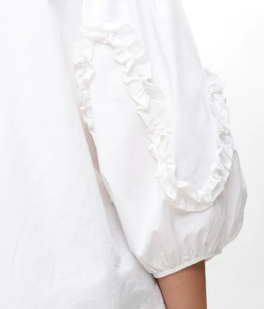 Numph Ladies Shirt NUAiko in Bright White, Aiko Balloon Sleeve