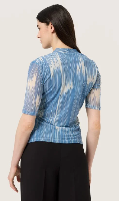 Soaked In Luxury Ladies SLAldora Blouse Blue Scattred Print