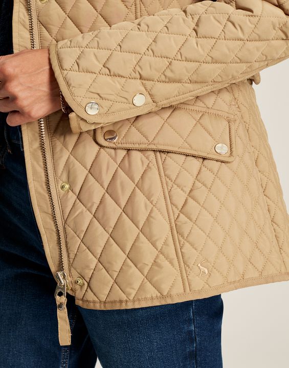 Joules Womens Allendale Quilted Jacket - Tan