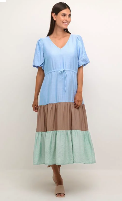 Culture Ladies Long Dress CUAmino in Cashmere Blue, Amino