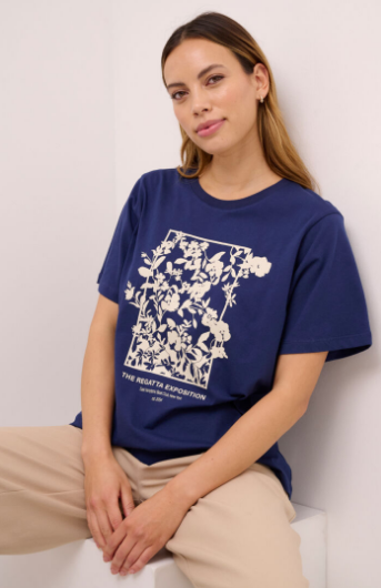 Culture Ladies CUAmora T-Shirt in Dress Blues, Amora Tee