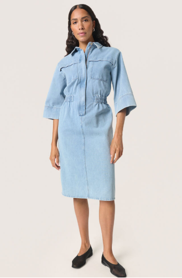 Soaked In Luxury Ladies SLAnnabeth Dress In Light Blue Denim