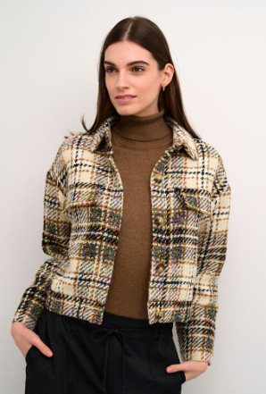 Culture Ladies Short Jacket CUAro in Multi Checks, Aro