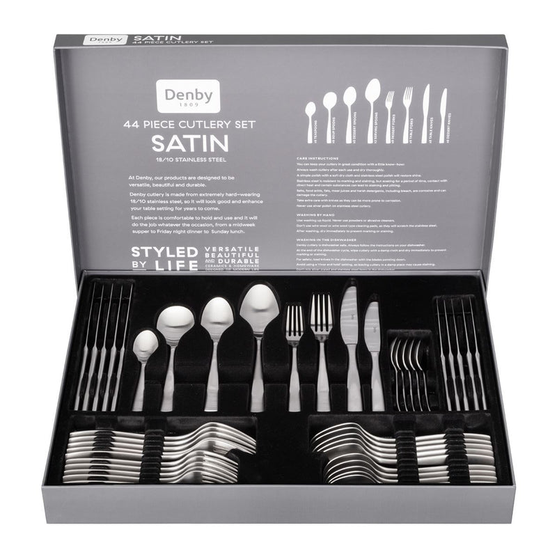 Denby Satin 44 Piece Cutlery Set Gift Boxed