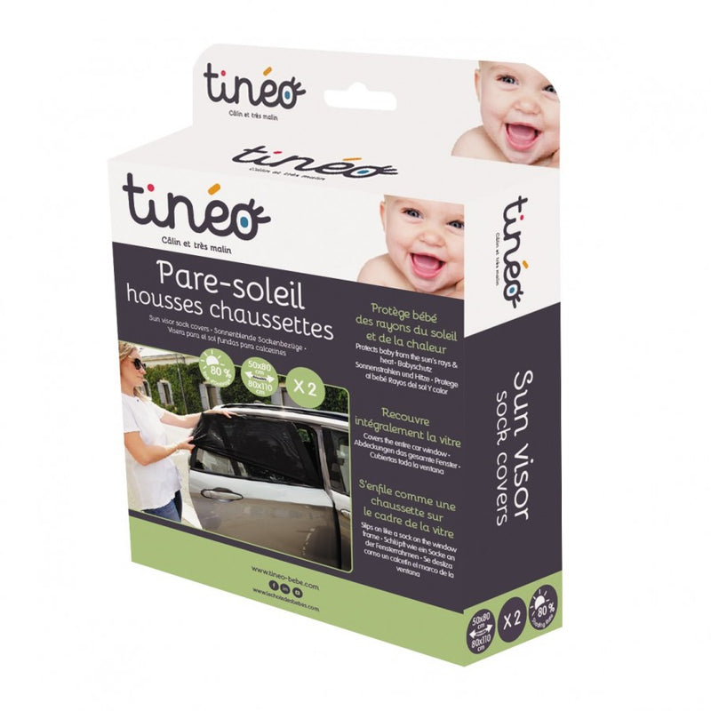 Tinéo Back Seat Window Sunshade – Set of 2 “Sock” Cover Shades
