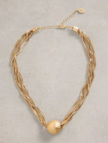 White Stuff Abelia Chain Necklace in GLD TN MET