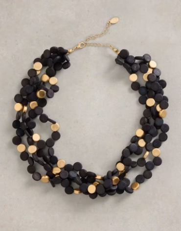 White Stuff Vera Cluster Necklace BLK MLT