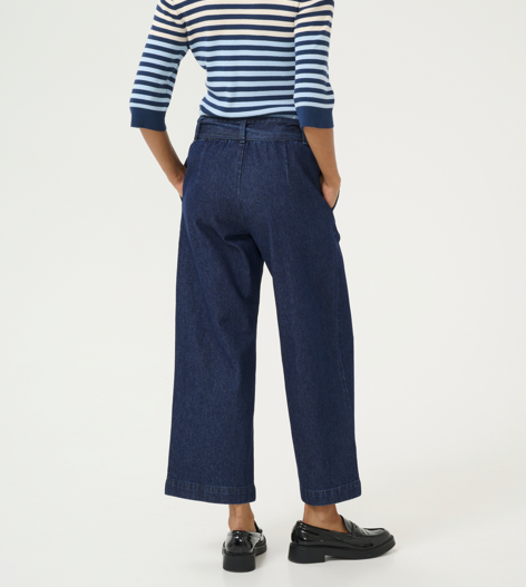 Culture Ladies CUBink Roselle Cropped Pants in Dark Blue Wash, Bink Jeans