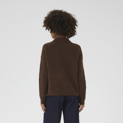 Culture Ladies Pullover CUBliss in Brown Melange Pink Flower, Bliss