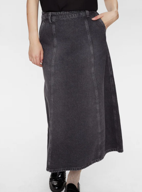 Numph Ladies Nubrooklyn Skirt In Grey Denim