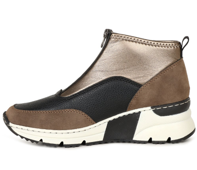 Rieker Ladies Trainer Boot N6352-25 Brown Ankle Zip up