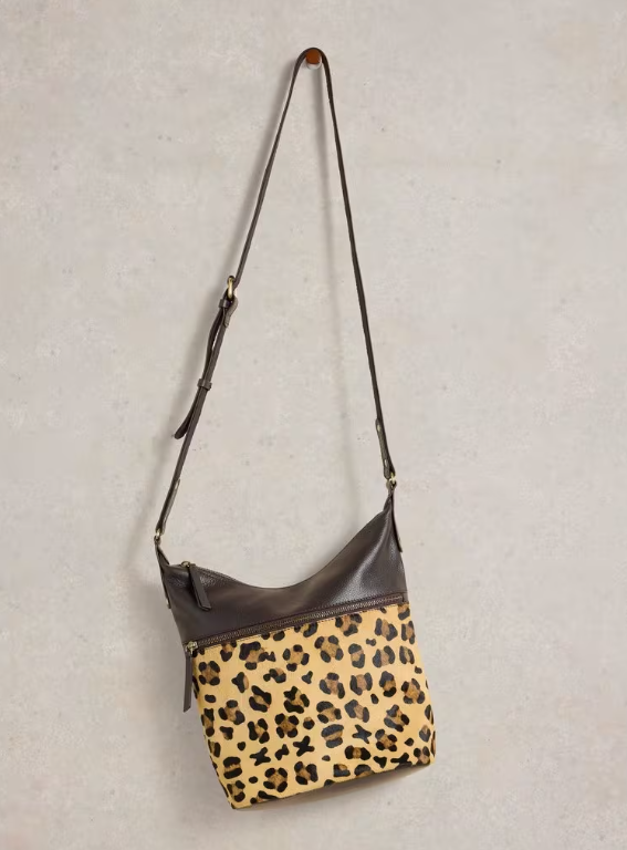 White Stuff Ladies Fern Leather CrossBody Brown Mlt