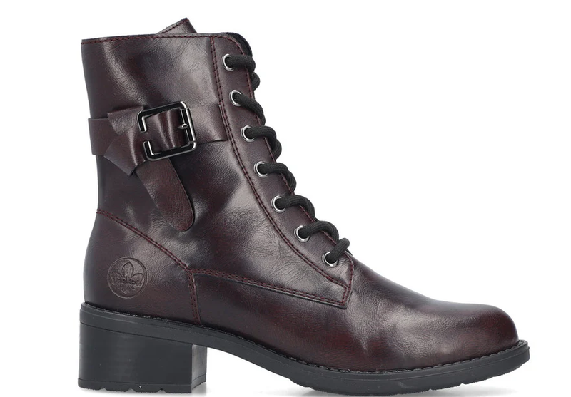 Rieker Ladies Lace Up Ankle Boot 75431-35 Red