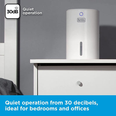 BLACK+DECKER BXEH60001GB Mini Dehumidifier Portable Eco Friendly 900ml White