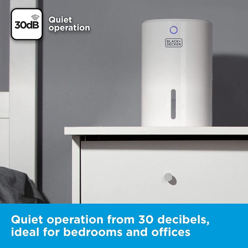 BLACK+DECKER BXEH60001GB Mini Dehumidifier Portable Eco Friendly 900ml White