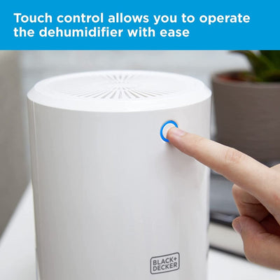 BLACK+DECKER BXEH60001GB Mini Dehumidifier Portable Eco Friendly 900ml White