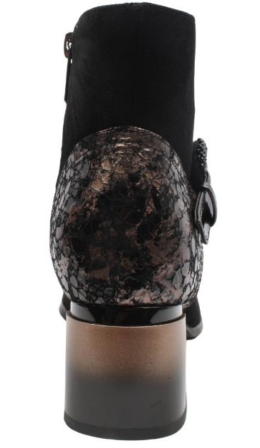Loretta Vitale Ladies Ankle Boots C3849A in Black Suede Gunmetal