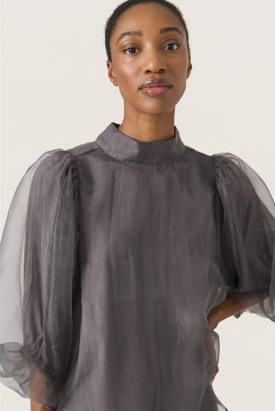 Soaked in Luxury Ladies Blouse SLChaya in Dark Gull Grey, Chaya