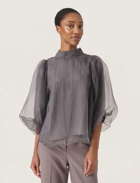 Soaked in Luxury Ladies Blouse SLChaya in Dark Gull Grey, Chaya