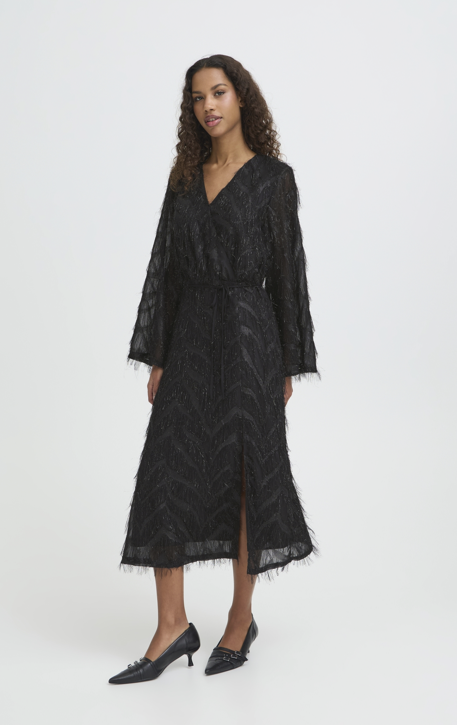 Ichi Ladies Dress IHChici in Black, Chici Midi