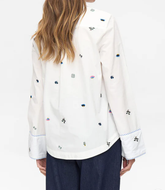 Numph Ladies Boxy Shirt NUChiro in Cloud Dancer, Chiro