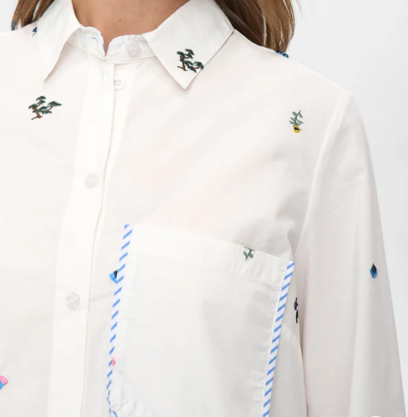 Numph Ladies Boxy Shirt NUChiro in Cloud Dancer, Chiro