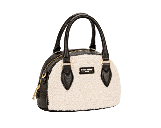 David Jones Ladies Handbag CM7123 in Creamy White Fur