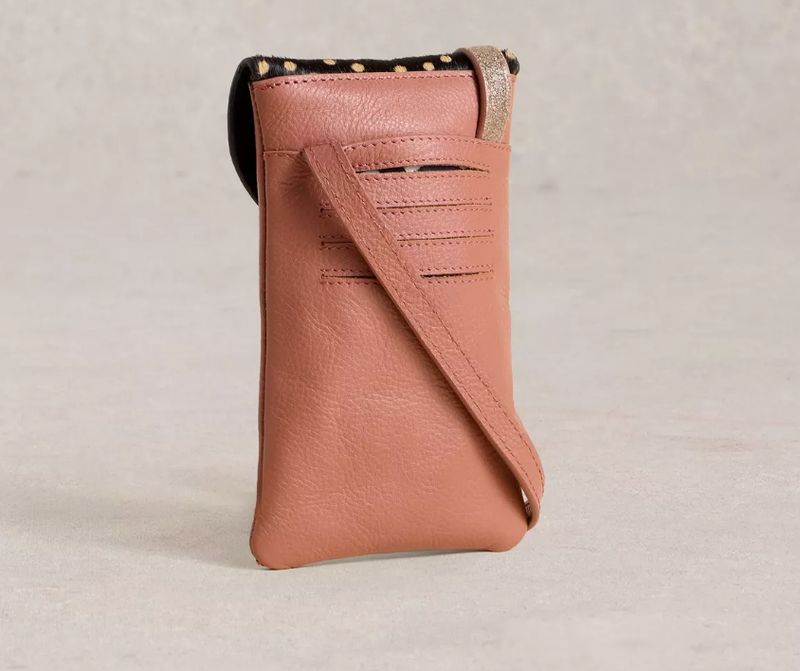 White stuff Coco Leather Phone Bag In Pink Multi