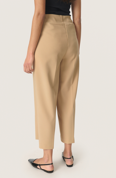 Soaked in Luxury Ladies Trousers SLCorinne in Travertine, Wide Cropped Corinne