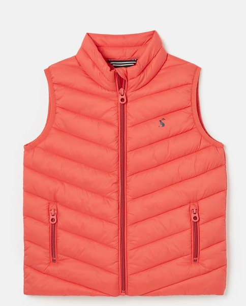 Joules Girls Croft Padded Gillet in Dusty Red