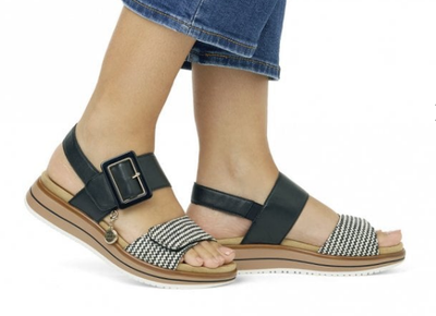 Remonte Ladies Sandals D1J53-02 in Black Combination