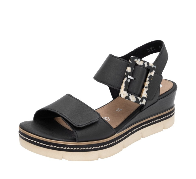 Remonte Ladies Wedge Platform Sandal D2L53-00 in Black