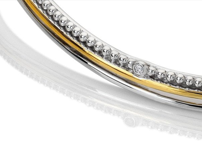 Hot Diamonds Teardrop Two Tone Bangle DC228