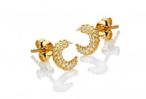 Hot Diamonds X GE Selene Earrings DE855 Sterling Silver Gold Plated