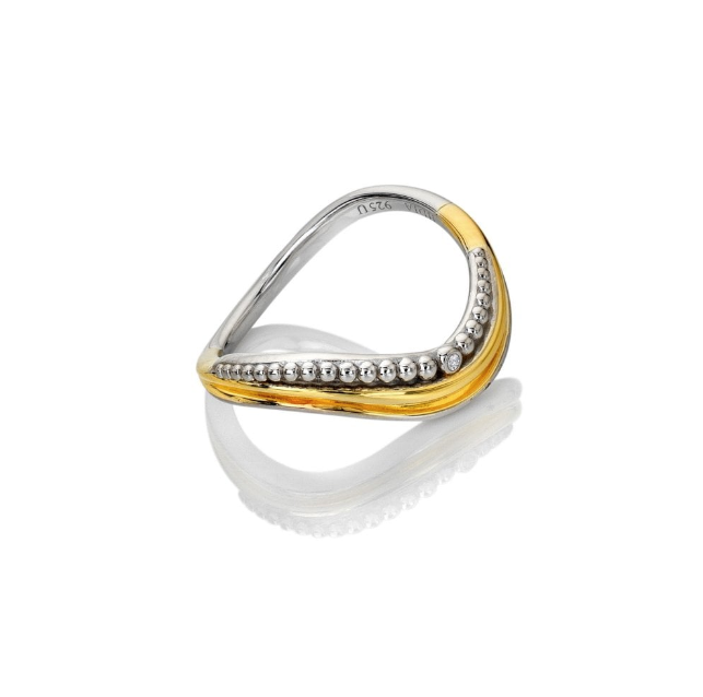 Hot Diamonds Teardrop Two Tone Ring