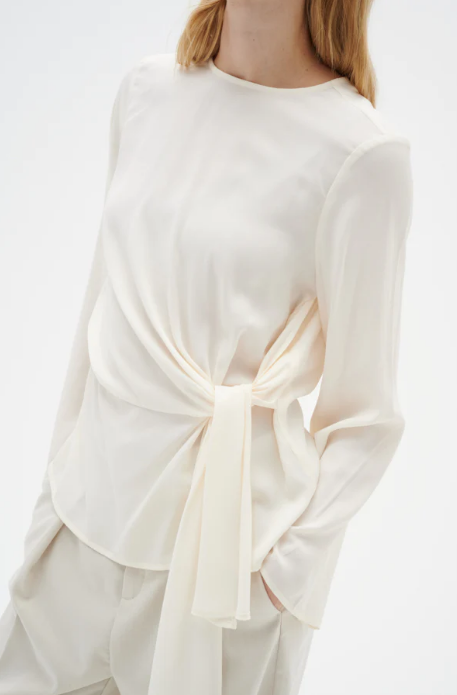 In Wear Ladies CadenzaIW Drape Blouse in Whisper White, Cadenza