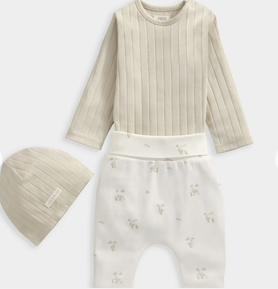 Mamas & Papas Duckling Bodysuit, Leggings & Hat Outfit Set