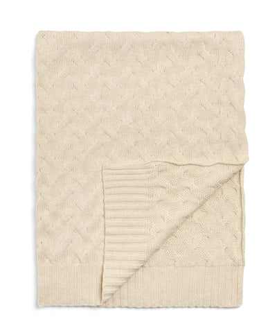Mamas & Papas Cable Knit Blanket - Cream - Welcome to the World Duckling