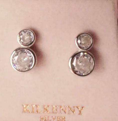 Kilkenny Silver Double Stone Stud E2005 Silver