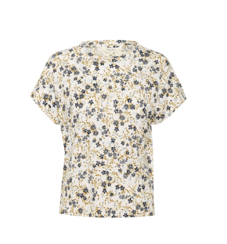 Part Two Ladies T Shirt EmeliePW Tee in Dark Navy Flower Print